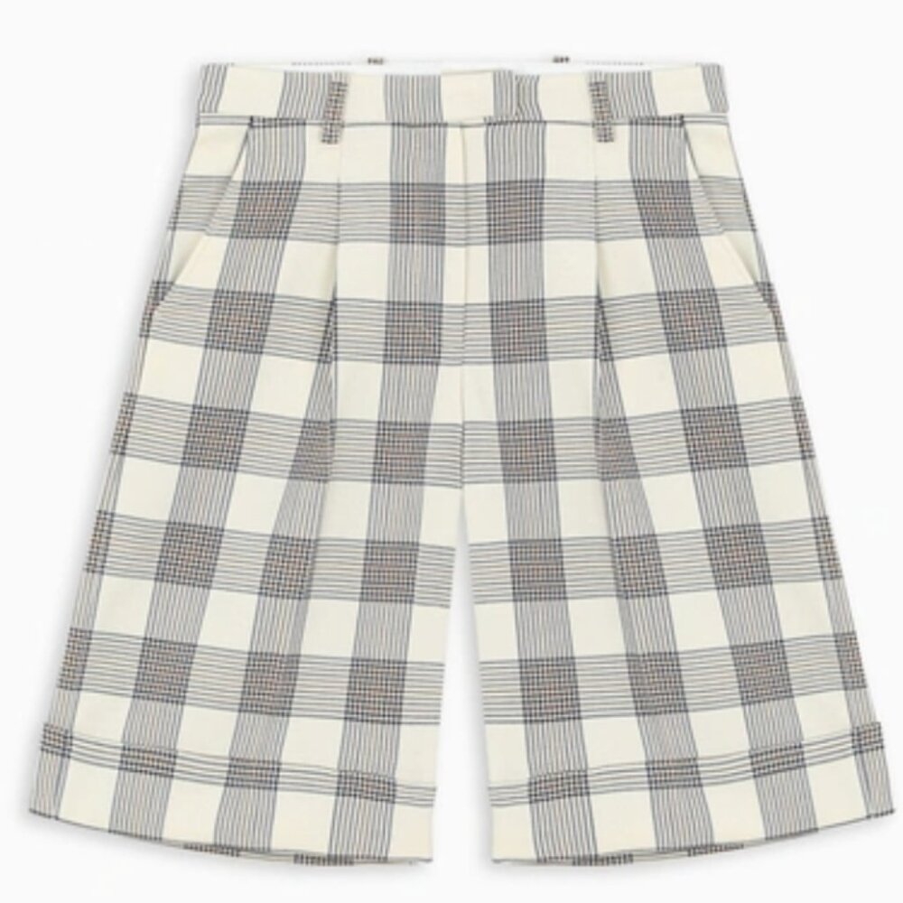 Baum und Pferdgarten Glen Plaid Tailored Bermuda Shorts High Rise L